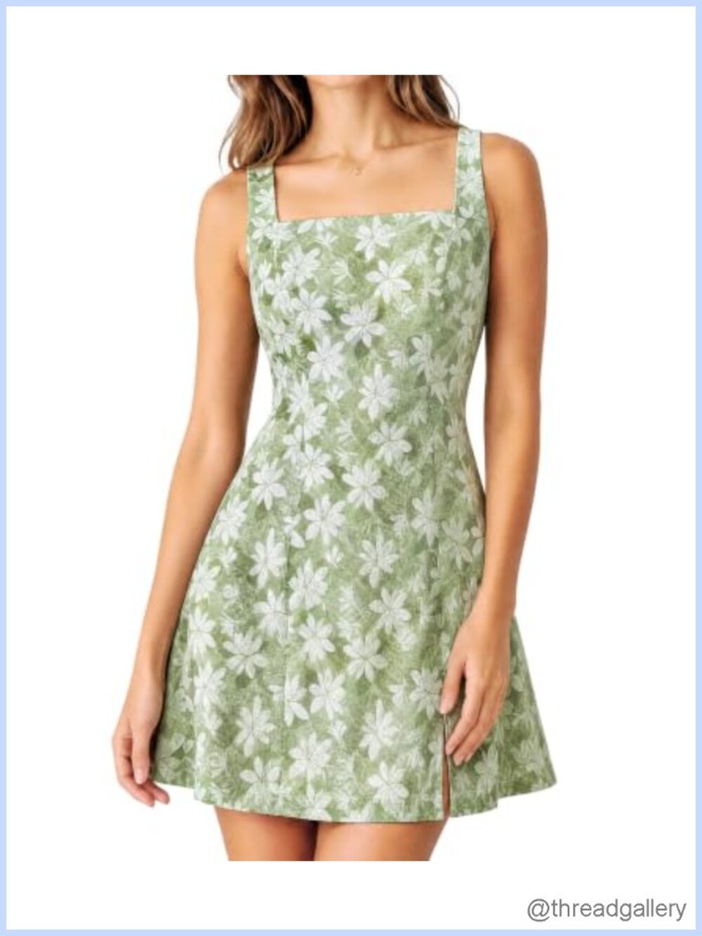 RIHOAS Womens Floral Printed Summer Dress Square Neck Sleeveless Mini Sundress